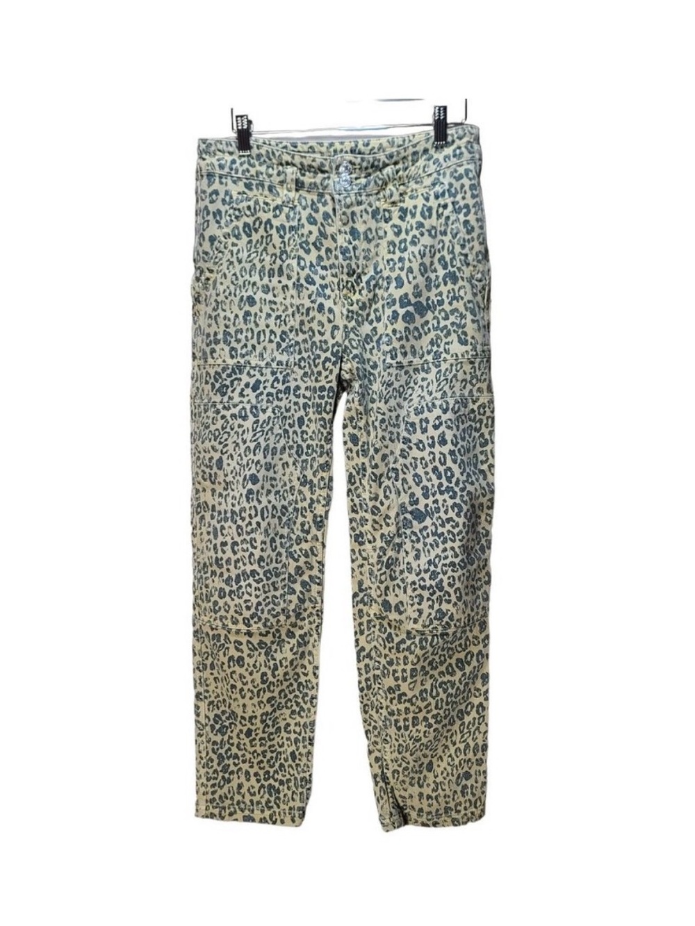 Pilcro leopard print straight leg jeans